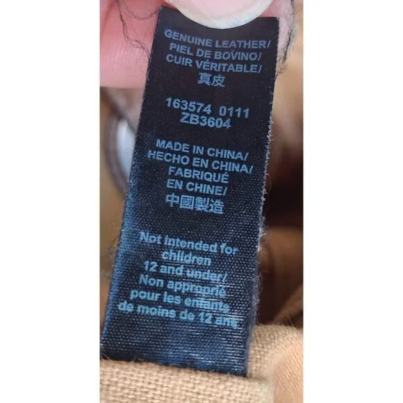 Fossil Tan Leather Shoulder Bag With Grommet Details & Key Charm Boho Cozy - Picture 14 of 14